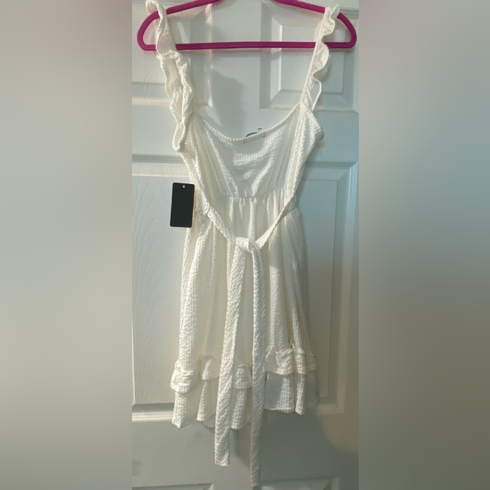 White Ribbed Dress